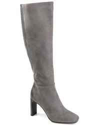 Journee Collection - Elisabeth Croc Embossed Tall Boot - Lyst