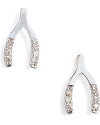 SET & STONES - Florence Diamond Stud Earrings - Lyst