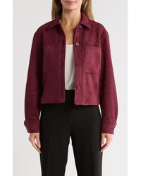Tahari - Crop Faux Suede Jacket - Lyst