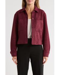 Tahari - Crop Faux Suede Jacket - Lyst