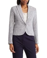 Amanda + Chelsea - Classic One-Button Tweed Blazer - Lyst