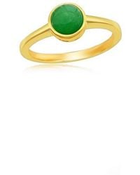 Simona - Sterling Cushion Jade Solitaire Ring - Lyst