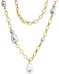 Effy - 14k Yellow Gold 6-11mm Freshwater Pearl Station & Pendant Necklace - Lyst