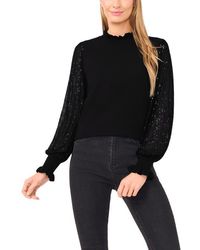 Cece - Sequin Sleeve Mock Neck Sweater - Lyst