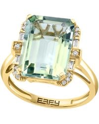 Effy - 14k Yellow Gold Green Quartz & Diamond Ring - Lyst