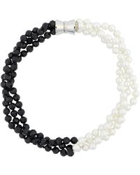 Tasha - Imitation Pearl & Bead Two-tone Necklace - Lyst