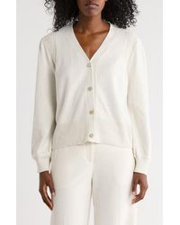 Joseph A - Faux Pearl Button Cardigan - Lyst