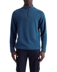 Bugatchi - Brushed Cotton Blend Quarter Zip Pullover - Lyst