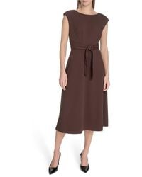 Calvin Klein - Cap Sleeve Scuba Crepe Midi Dress - Lyst