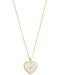 Argento Vivo - Mother-Of-Pearl Cubic Zirconia Heart Pendant Necklace - Lyst