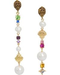 Kurt Geiger - Faux & Crystal Linear Drop Earrings - Lyst