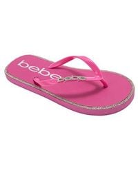 Bebe - Rhinestone Flip Flop - Lyst
