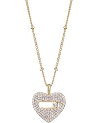 Adornia - Cubic Zirconia Heart Pendant Necklace - Lyst