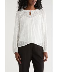 Nicole Miller - Round Neck Raglan Sleeve Top - Lyst