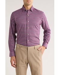 David Donahue - Herringbone Check Print Sport Shirt - Lyst