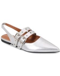 BERNESS - Fabiola Double Buckle Pointed Toe Slingback Flat - Lyst