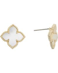 Juvell - Mother-Of-Pearl Clover Stud Earrings - Lyst