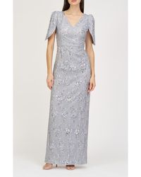 JS Collections - Elena Floral Embroidered Column Gown - Lyst