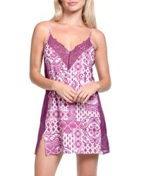 In Bloom - Brit Lace & Satin Chemise - Lyst