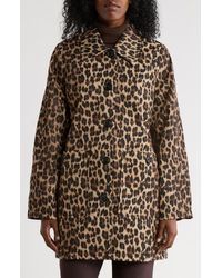 Sam Edelman - Leopard Print Water Repellent Rain Jacket - Lyst