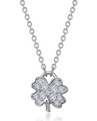 Lafonn - Mini Four Leaf Clover Simulated Diamond Necklace - Lyst