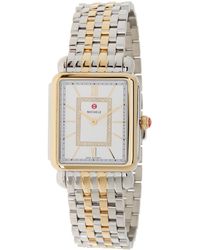 Michele - Deco Ii Diamond Two-tone Bracelet Watch - Lyst