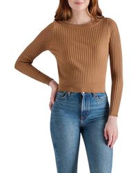 Steve Madden - Rib Boat Neck Sweater - Lyst