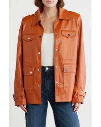 WeWoreWhat - Faux Leather Shirt Jacket - Lyst
