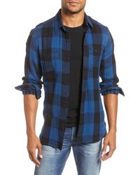 1901 Trim Fit Buffalo Check Button-up Shirt - Blue