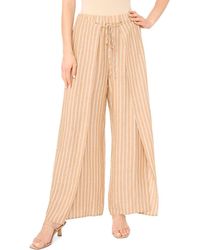 Halogen® - Tie Front Overlay Wide Leg Pants - Lyst