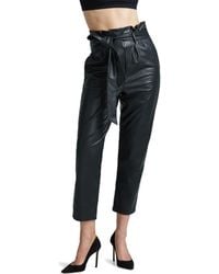 Commando - Paperbag Waist Faux Leather Crop Pants - Lyst