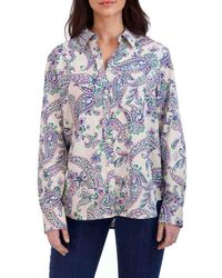 Foxcroft - Paisley Print Cotton Blouse - Lyst