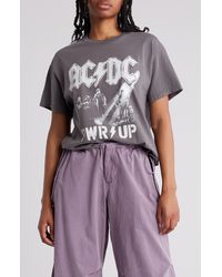 THE VINYL ICONS - Ac/dc Cropped Graphic T-shirt - Lyst