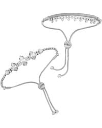 Guess - Set Of 2 Crystal Slider Bracelets - Lyst
