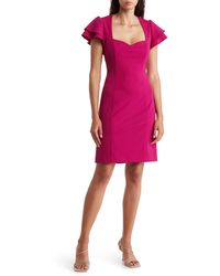 Donna Ricco - Flutter Sleeve Cutout Sheath Dress - Lyst
