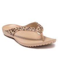 Crocs™ - Kadee Ii Leopard Flip Flop Sandal - Lyst
