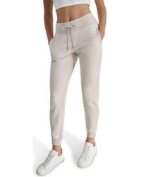 DKNY - Rhinestone Logo Cuffed Fleece Joggers - Lyst