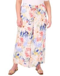 Vince Camuto - Plus Size Floral Angled-hem Wide-leg Pants - Lyst