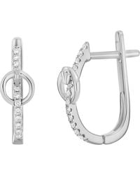 CARRIERE JEWELRY - Diamond J-Huggie Hoop Earrings - Lyst