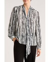 Gemma  Jane - Tie Neck Georgette Top - Lyst