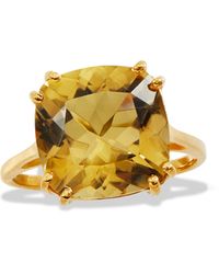 Savvy Cie Jewels - 18k Yellow Gold Plated Sterling Silver Lemon Quartz Ring - Lyst