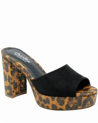 Charles David - Myles Leopard Block Heel Sandal - Lyst
