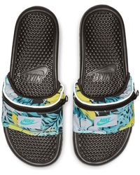 black nike fanny pack slides