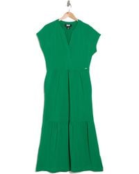 DKNY - Tiered Stretch Cotton Maxi Dress - Lyst
