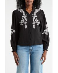 Forgotten Grace - Embroidered Buttoned Top - Lyst