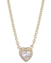 Adornia - Cubic Zirconia Halo Heart Pendant Necklace - Lyst