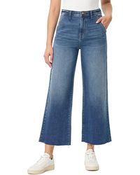 Kensie - High Rise Wide Leg Denim Jeans - Lyst