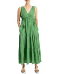 knee length dresses for ladies SnatchedKnit V-Neck Tank Midi Dress