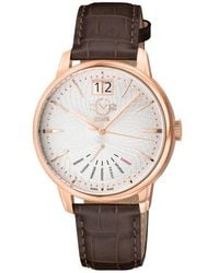 Gv2 - Rovescio Croc Embossed Leather Strap Watch, 42Mm - Lyst