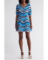 The Good Journey - Puff Sleeve Drop Waist Babydoll Minidress - Lyst